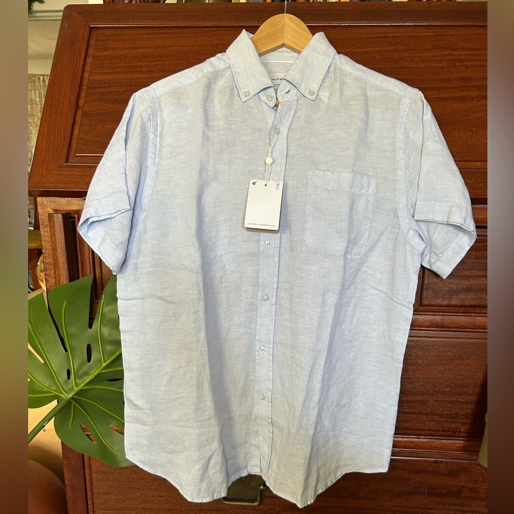 NWT! Porter and ash short sleeve linen button down shirt